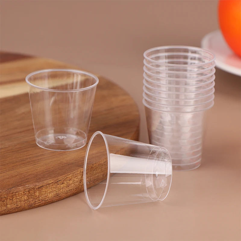 50Pcs 30ML Disposable Mini Clear Plastic Dessert Cup For Outdoor Picnic Birthday Party Jelly Salad Cup Kitchen Tableware Tasting