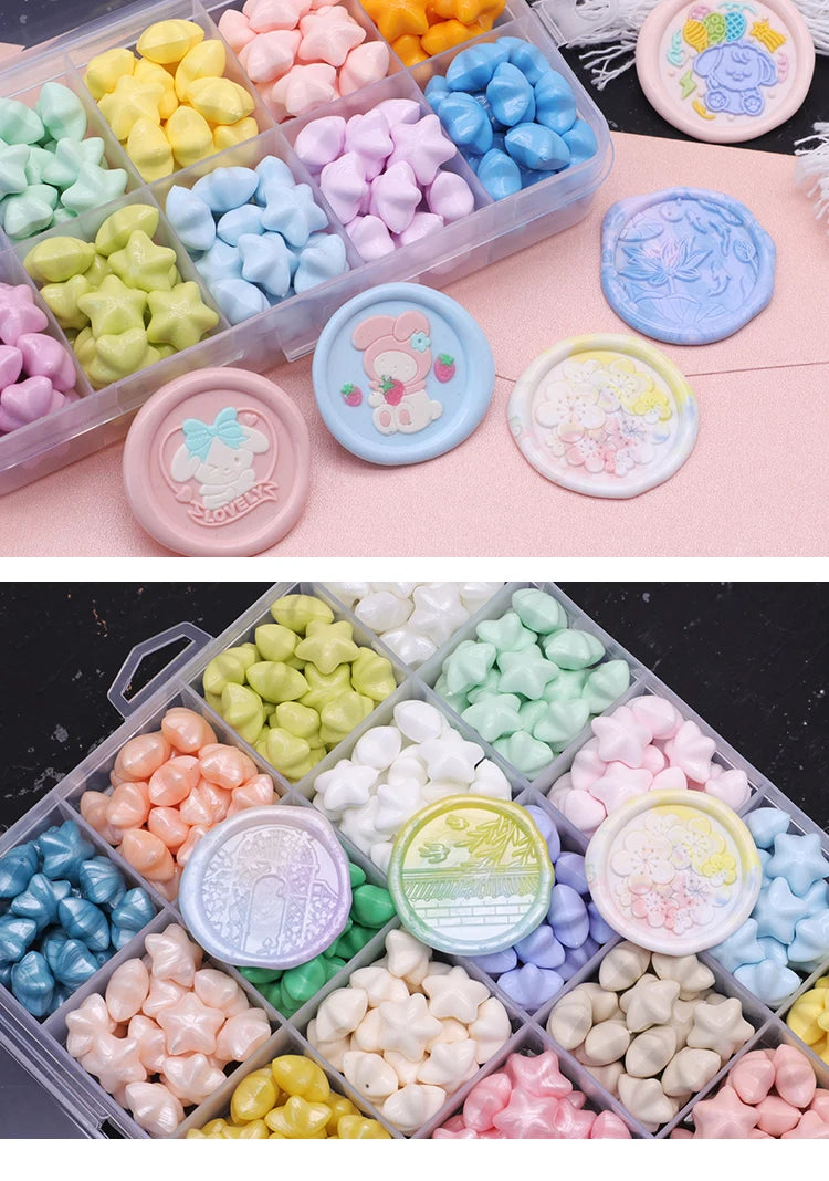 Retro Sealing Wax Beads Plant Wax Seal Wax Box Set 24 Color Sea Bead Wax Seal For Wedding Wax Seal Tools For Making Wax Seal Y15