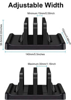 Dual-Slot Vertical Laptop Stand Holder Adjustable Double Desktop Notebook Dock Space-Saving for MacBook HP Dell Chrome Book iPad