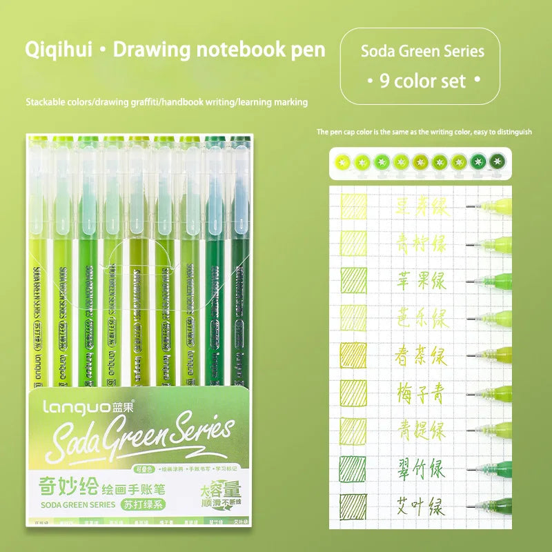 Languo 27-207 Colors Of One Set Drawing Handbook Pens Student DIY Graffiti Multi-Color Gel Pen Writing Marker Stationery
