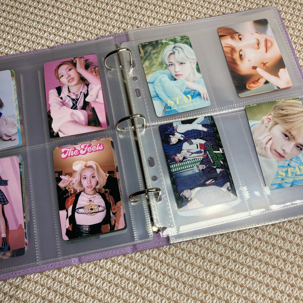 A5 3 Ring Photocard Binder Glitter with Magnetic Button Ins Photo Album Kpop Card Binder 1 2 4 Pocket Sleeves 4×6 10×15 PVC Free