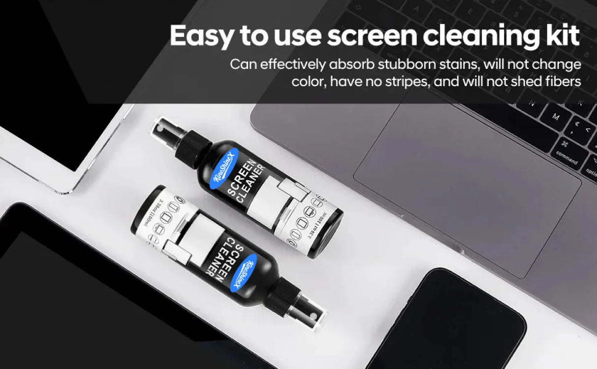 Screen Cleaner Spray Kit with Microfiber Cloth Anti-Fingerprint Polish Coating for Phone Tablet Camera Screen Cleaning Protectio