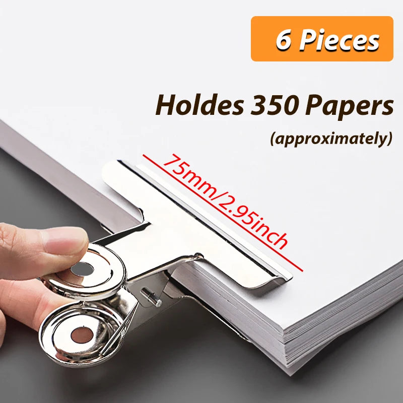 Stainless Steel Multi-functional Metal Clamp Paper Clips Strong Binder School Office Household Stationery Supplies