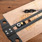 300/500MM Woodworking 2 in 1 Drilling Positioning Scoring Ruler - Adjustable T Square - Aluminum Scriber Marking Gauge Tool