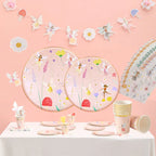 10Guests Fairy Disposabel Tableware Butterfly Goddess Plates Napkin Cups Spring Flower Princess Happy Birthday Party Decor Girl