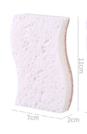 1/6/12Pcs Natural Kitchen Sponge Cellulose and Coconut Scrubber for Dishes Pack of Household Cleaning Sponges White