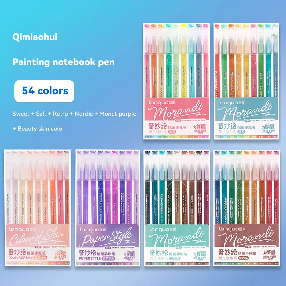 105Color Hand Account Gel Pen Languo Morandi Retro Pen Large-Capacity Color Handbook Pen For Student Painting Graffiti Writting