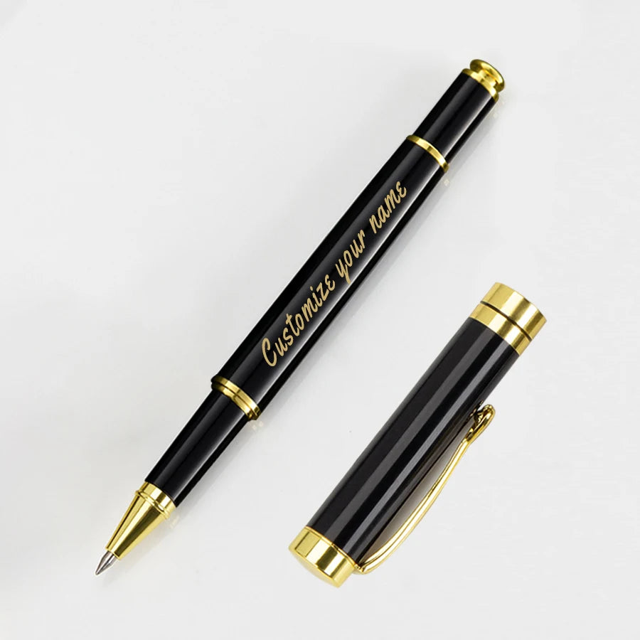 Customize Gold Color Text Gel Pens Engraving Metal Pretty School Student Supplies Office Accessories Writing Stationery 2025
