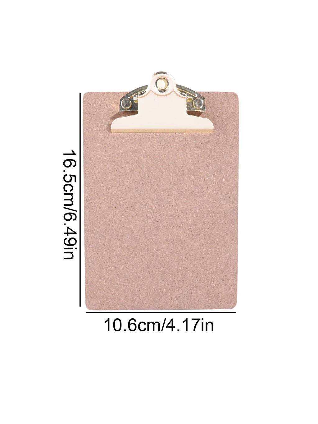 Wood Color Folder with Golden Metal Clip Different Sizes Portable Stylish Notes Ticket Holder Office School Stationery Supplies
