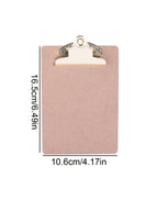 Wood Color Folder with Golden Metal Clip Different Sizes Portable Stylish Notes Ticket Holder Office School Stationery Supplies