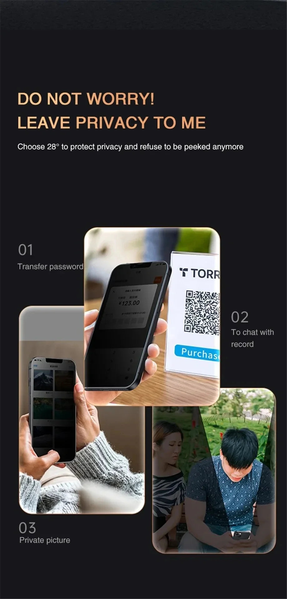 1~4PCS Anti-Spy Glass For iPhone 18 17 16 15 14 13 Pro Max Privacy Screen Protector & Camera Film For iPhone 15 12 11 Pr