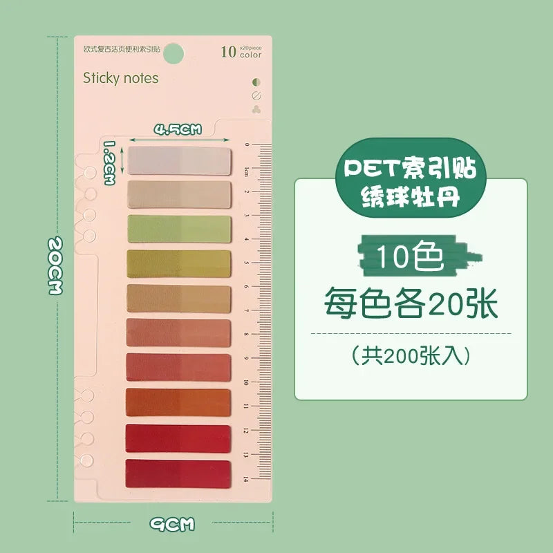 200 Sheets Transparent Sticky Notes Self-Adhesive Reading Annotation for Books Notepad Bookmarks  Memo Pad Index Tabs