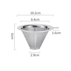 Reusable Coffee Filter Holder Versatile Double Layer Stainless Steel Coffee Tea Strainer Coffee Accessories Coffee Making Tool