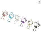 6PCs/Set Hollowed Out Design Metal Binder Clip Long Tail Office Hand Book Folder Paper Organizer Stationery Fish