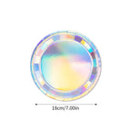 Silver Laser Paper Disposable Tableware Set Dinner Paper Plate Cup Napkin Tablecloth for Birthday Party Retirement Wedding Party