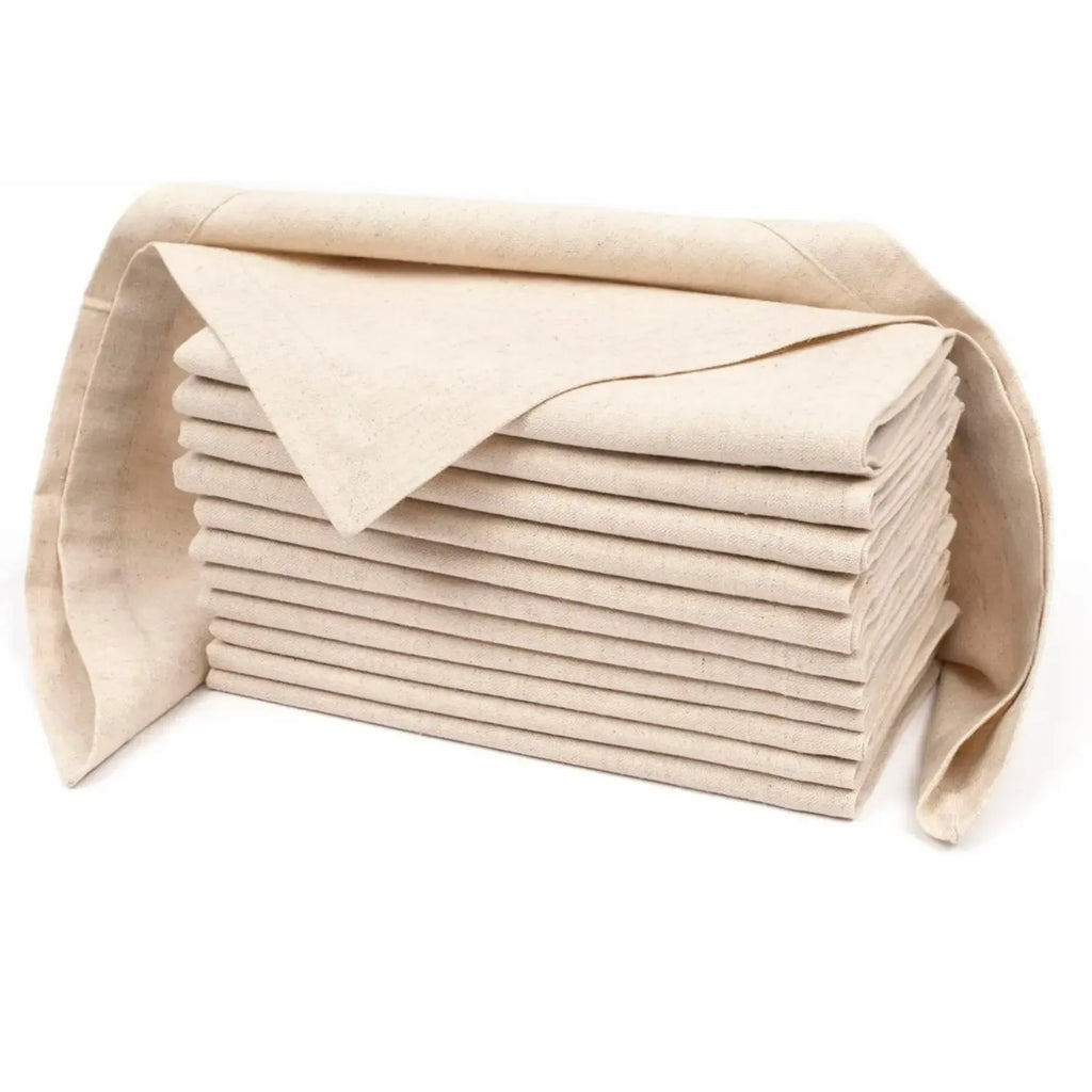 6/10/12 pcs Cotton Linen Napkin 40cm Napkin Muslin Tea Towels Dinner Retro Cheesecloth Wedding Party Rustic Table Decoration