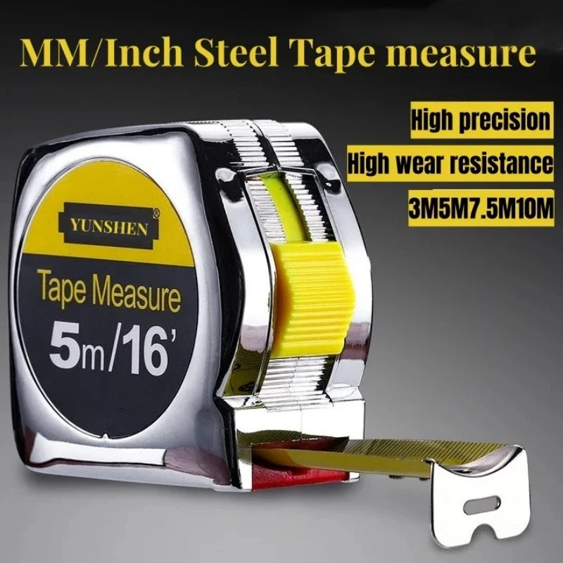 High-precision 10M Steel Tape Measure Metric and British System Measuring Tape Thickened Wear-resistant Woodwork Measuring Tools