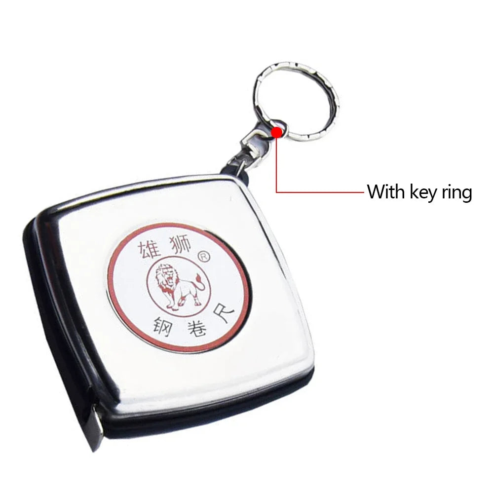 Key Ring Tape Measure Keychain Gauging Tools Retractable Ruler Pull Ruler Measuring Tools Stainless Steel Portable