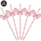 Butterfly Birthday Party Decoration Disposable Party Plates Cup Napkin Tablecloth Butterfly Knìfe Birthday Decoration Baby Showe