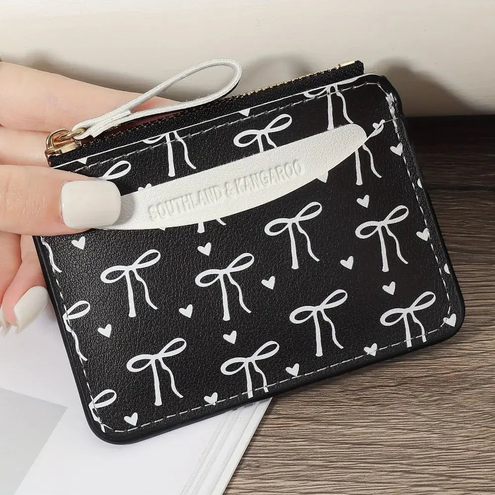 Fashion PVC Credit Card Holder Roomy Small Card Case Lightweight Slim Coin Purse for Women Girls