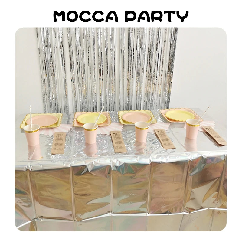 10pcs/set Disposable Birthday Tableware Cup Paper Plate Straws Birthday Party Wedding Decoration Kids Baby Shower Party Supplies