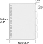 A4 A5 B5 Binder Dividers Genera Holes Binder Index 5 Tabs Frosted Plastic Planner Divider for Round Ring Binder Sheet Protector