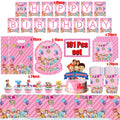 Cartoon Family Theme Birthday Party Decoration Disposable Set Tableware Plate Napkins Tablecloth For Kid Shower Supplies Puzzle
