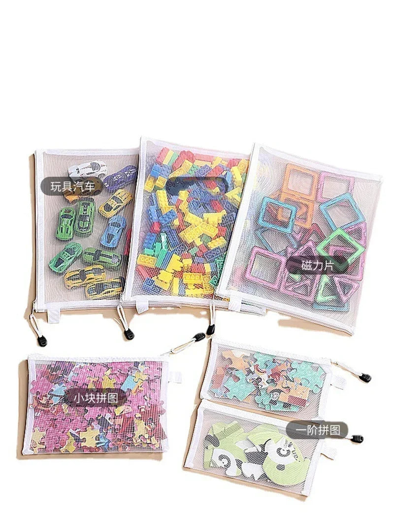 Transparent  A4/A5/A6 Mesh Zipper Pouch Clear Document Bag Book File Folders Stationery Pencil Case Storage Bags Makeup Pouch