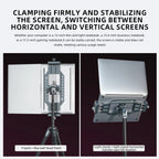 LEAPLIGHT Aluminum Alloy Laptop Stand Horizontal Vertical Screen Clamp Portable Holder W/ Arca Swiss Plate 1/4' Screw for Tripod