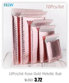 30pcs/lot Rose Gold/Silver/Purple/Blue Packaging Shipping Bubble Mailer Plastic Padded Envelopes Gift Bag Mailing Envelope Bag
