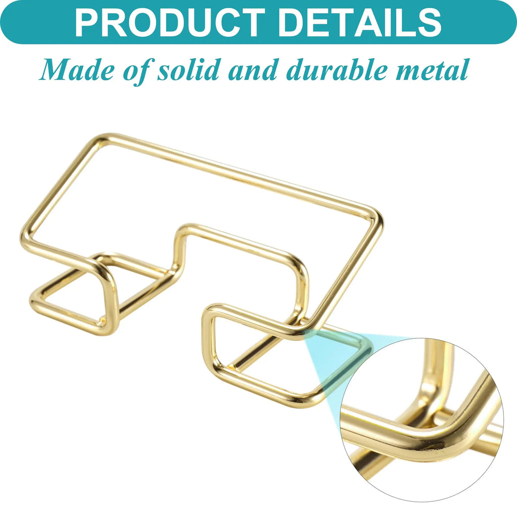 Gold Metal Business Card Holder Desk Bracket Cards Organizer Office Business Cards Display Holders Fashion Desktop Decorative