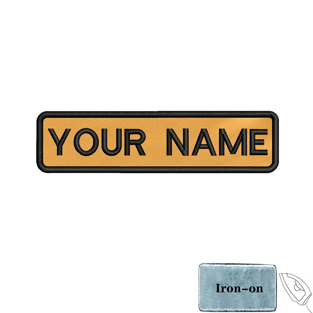 1PC 10cmX2.5cm Custom Personalized Name number Patch Stripes Badge tags chevrons Armband Iron On Or Hook Loop embroidered