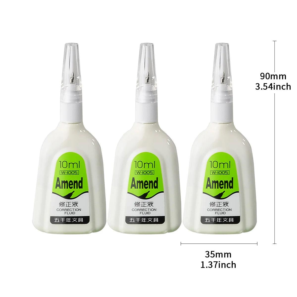 WQN-AMEND 1/3/6PCS Correction Fluid Metal Tip Quick-Dry Correction Fluid 10ml Multi-Function White Correction Fluid for Students