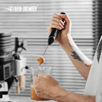 MHW-3BOMEBR Rechargeable Milk Frother Handheld Electric Foam Maker Stainless Steel Whisk Drink Mixer Foamer for Latte/Cappuccino