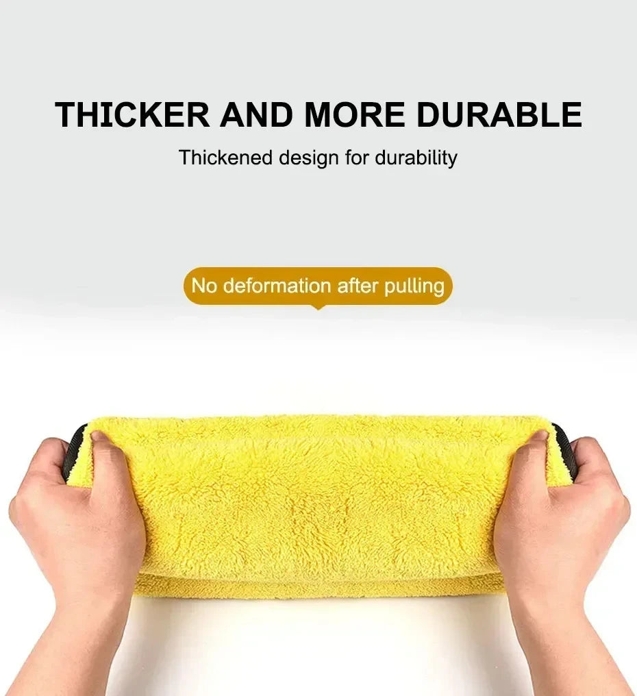 Car Microfiber Cleaning Towels Thicken Double Layer Soft Drying Cloth Towel Car Care Detailing Towel Wash Rags