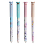 4 Pieces Lytwtw's Cartoon Cute Kawaii Capybara Unicorn Erasable Pen Creative School Office Gel Pens Suppliies Stationery