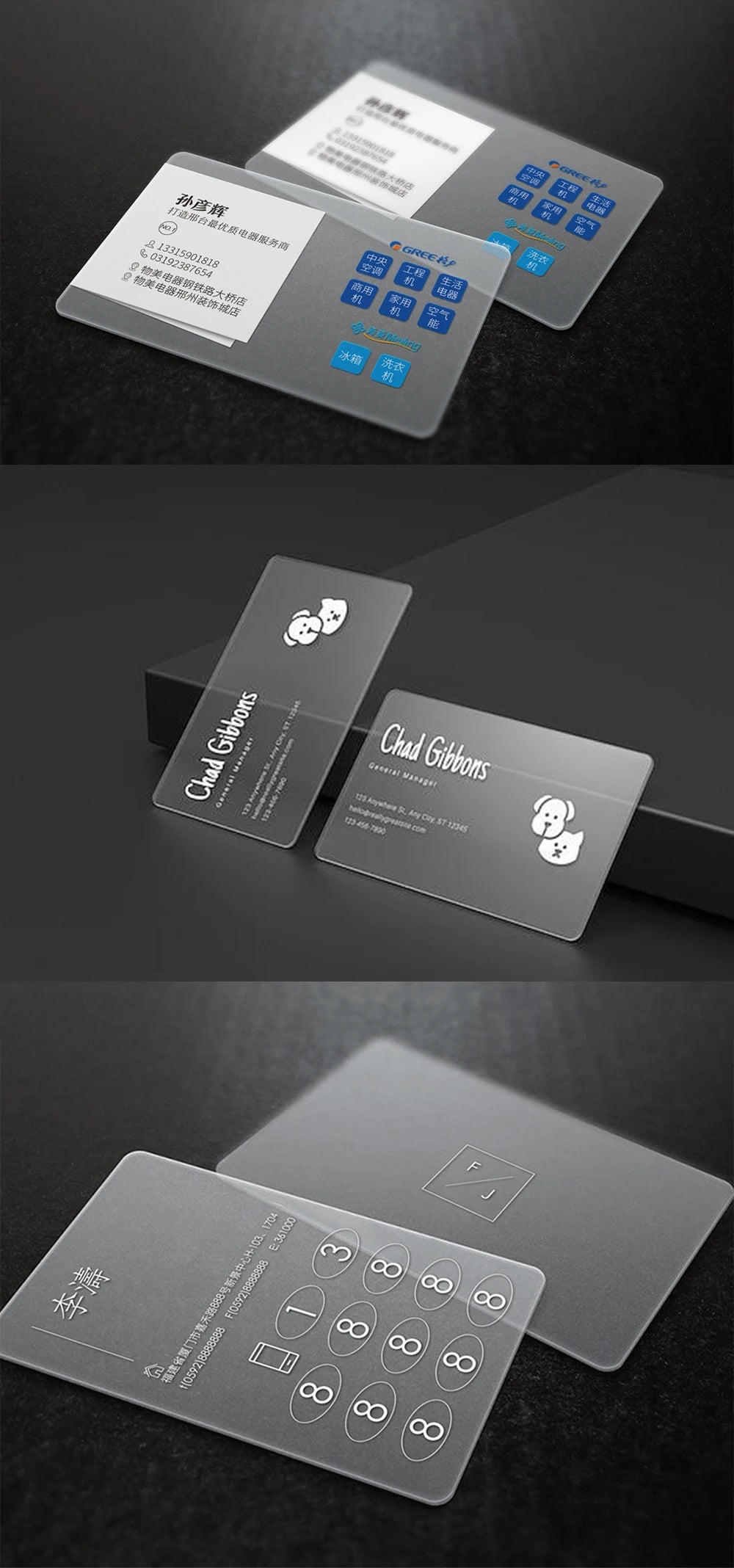 Custom PVC Business Cards Personalized Matte Plastic Cards Double-Sided Printing Durable & Waterproof Professional Branding
