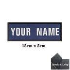 1PC Custom Name Patch Stripes Badge 10X2.5CM,8X5CM,10X4CM, 8X2.5CM,12X2.5CM,15X5CM,20X7CM,25X8CM Iron On Or Hook Loop DARK BLUE