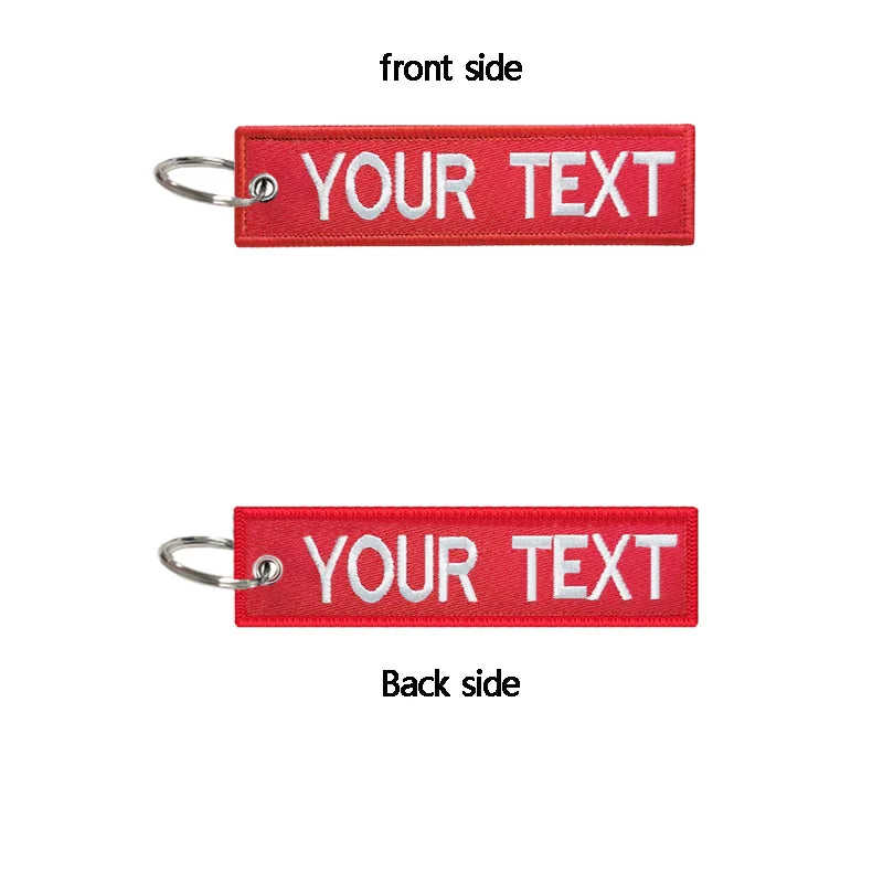 Customized Key Chain Tag Motorcycle Outboard Double Sided Embroidered Keychain