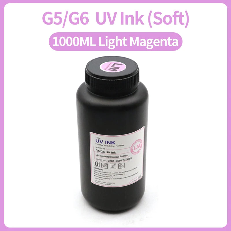 1000ML LED Curable UV Ink For Ricoh G5 G6 Gen3 Gen4 Gen4L Gen5 Gen5i Gen5S Gen6 G3 G4 G5i Printhead Hard Soft Neutral UV Ink