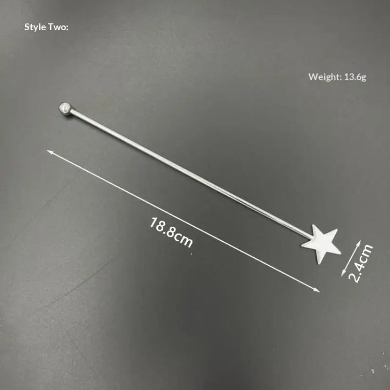 ♩Stainless Steel Stirring Stick Long Handle Bar Spoon Star Heart Shape Cocktail Stirrer For Coffee Milk Tea Home Cafe Decor 1PC