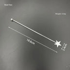 ♩Stainless Steel Stirring Stick Long Handle Bar Spoon Star Heart Shape Cocktail Stirrer For Coffee Milk Tea Home Cafe Decor 1PC