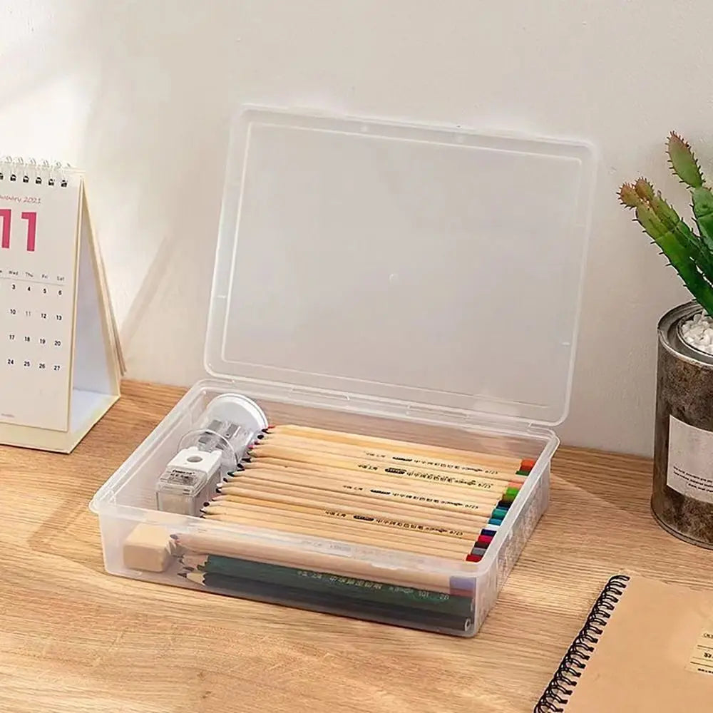 Portable A4 A5 File Organizer Multifunctional Transparent Document Storage Container Dustproof File Box Home Office Supplies