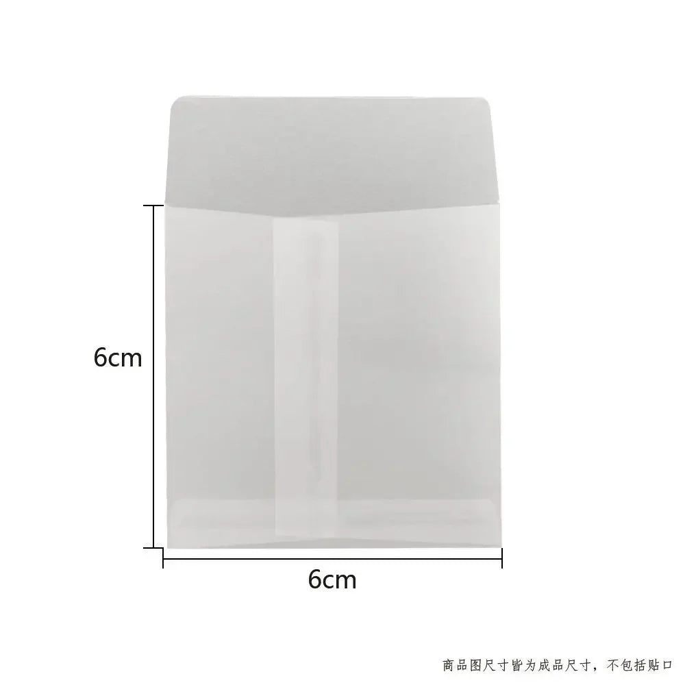 50pcs/lot Translucent Mini Envelope Jewelry Storage Bag for Card Earring Necklace Gift Packaging Bags Wedding Wedding Envelopes