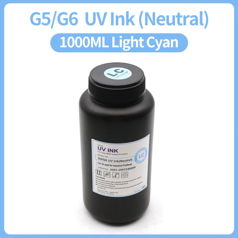 1000ML LED Curable UV Ink For Ricoh G5 G6 Gen3 Gen4 Gen4L Gen5 Gen5i Gen5S Gen6 G3 G4 G5i Printhead Hard Soft Neutral UV Ink