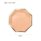 10cm Mini Plate Party Paper Plates Disposable Tableware Birthday Party wedding Decor kids Party Supplies Pink Small Plates 8pcs