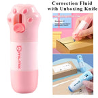 2 in 1 Thermal Paper Correction Fluid with Unboxing Knife Durable Home Anti Peep Identity Protection Fluid Eraser Stamp