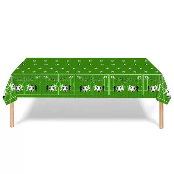 Football Party Tablecloth Decorations Soccer Ball Theme Party Supplies Disposable Table Cover Tableware Set Kids Birthday Party