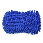 1 Pc Blue Microfiber Chenille Car Wash Sponge Care Washing Brush Pad Cleaning Tool Auto Washing Towel Gloves Styling Accessories
