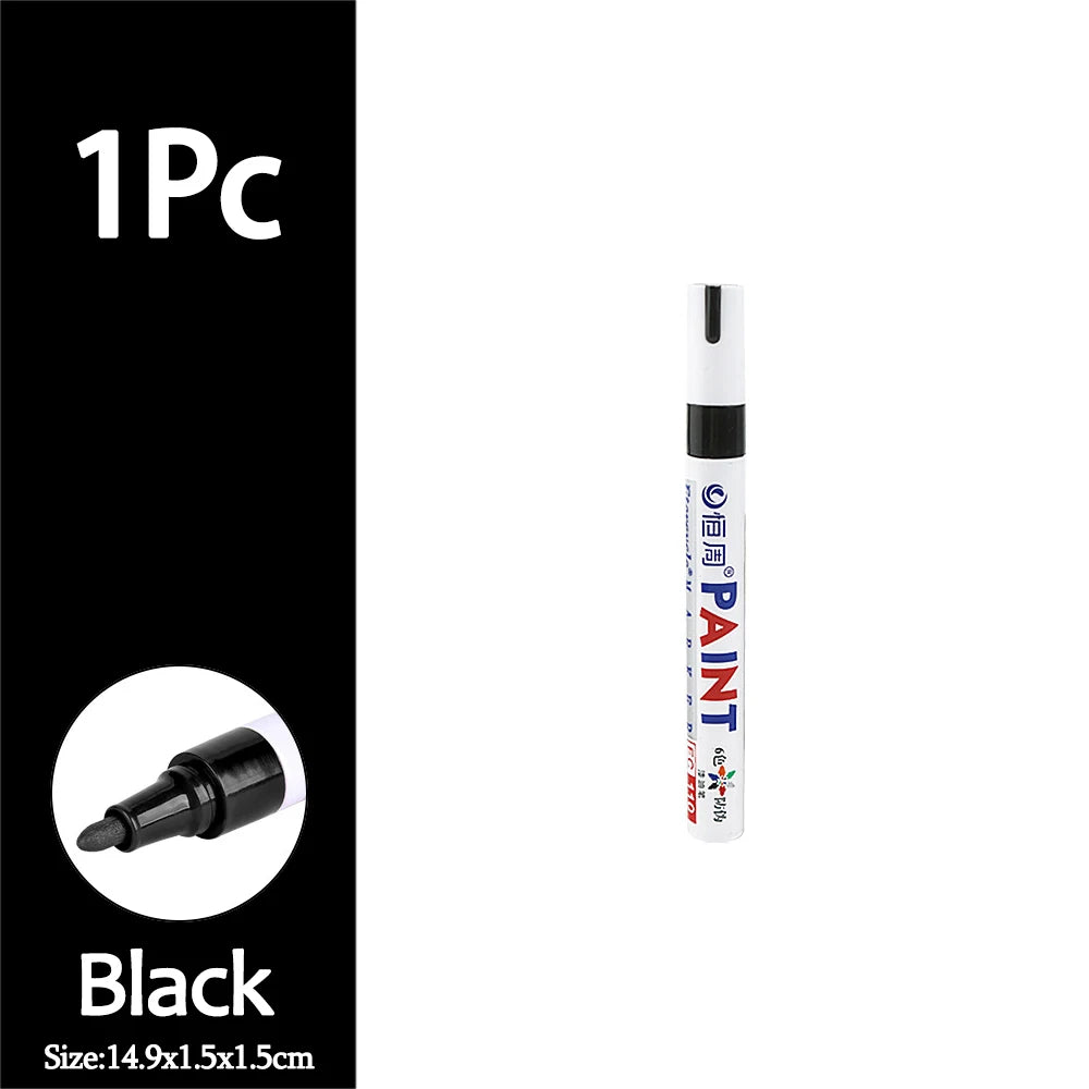1/3/6/12Pcs Colorful Permanent Paint Marker Waterproof White Markers Tire Tread Rubber Fabric Paint Metal Paint Marker Pens
